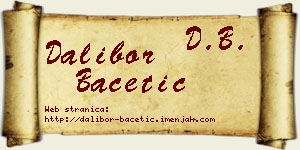 Dalibor Bacetić vizit kartica